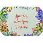 Succulents Dining Table Mat - Octagon (Single-Sided) w/ Name or Text
