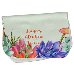 Succulents Burp Cloth - Fleece w/ Name or Text