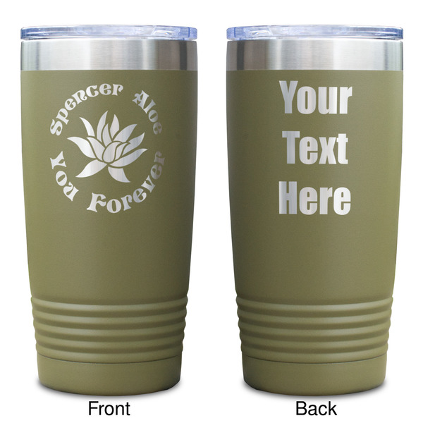 Succulents Olive Polar Camel Tumbler - 20oz - Double Sided - Approval