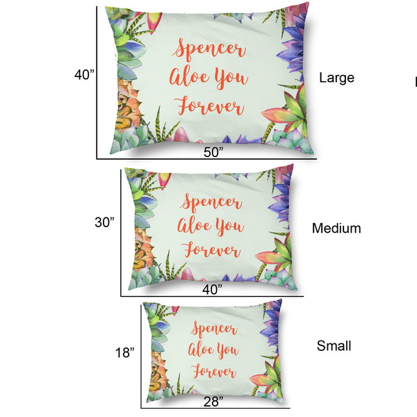 Succulents Outdoor Dog Beds - SIZE CHART