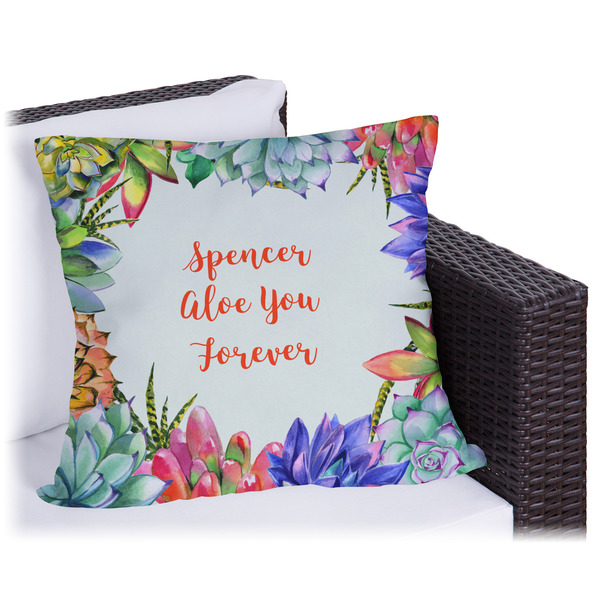 Custom Succulents Outdoor Pillow - 16" (Personalized)