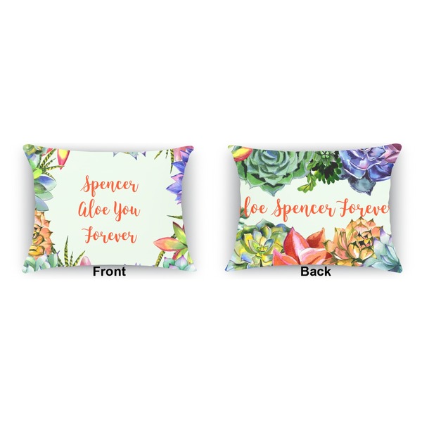 Succulents Outdoor Rectangular Throw Pillow (Front and Back)