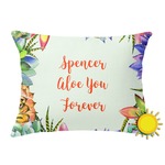 Succulents Outdoor Throw Pillow (Rectangular) (Personalized)
