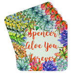 Succulents Paper Coasters w/ Name or Text