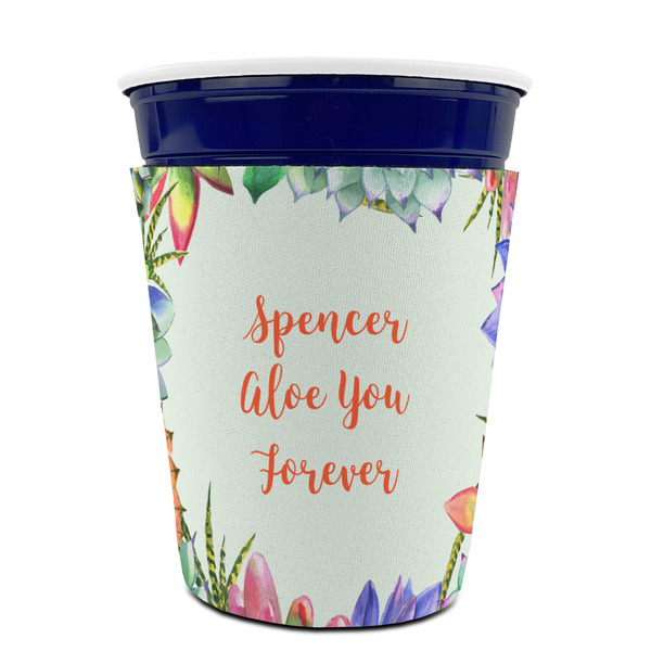Succulents Party Cup Sleeves - without bottom - FRONT (on cup)