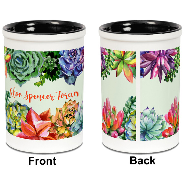 Succulents Pencil Holder - Black - approval