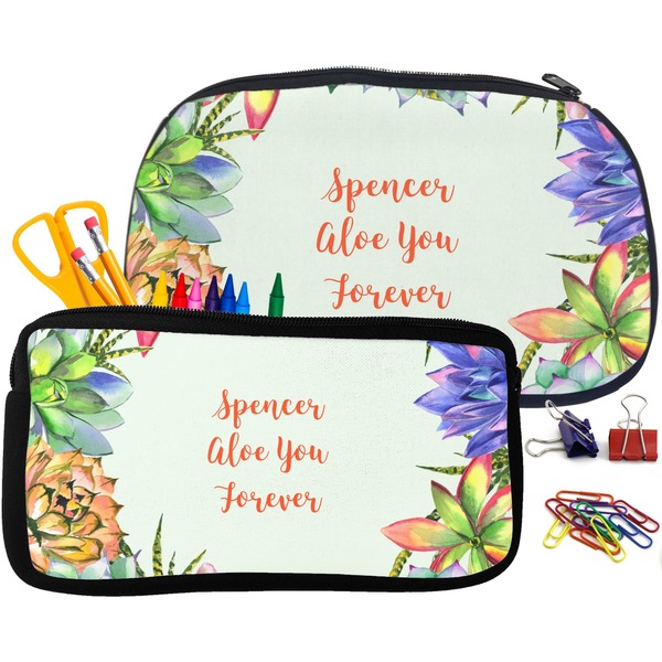 Succulents Pencil / School Supplies Bags Small and Medium