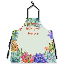 Succulents Apron Without Pockets w/ Name or Text