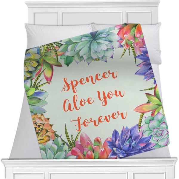 Custom Succulents Minky Blanket (Personalized)