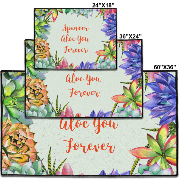 Succulents Personalized Door Mat - Group Parent IMF
