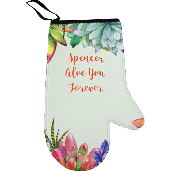 Succulents Personalized Oven Mitt