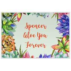 Succulents Laminated Placemat w/ Name or Text