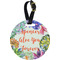 Succulents Plastic Luggage Tag - Round (Personalized)