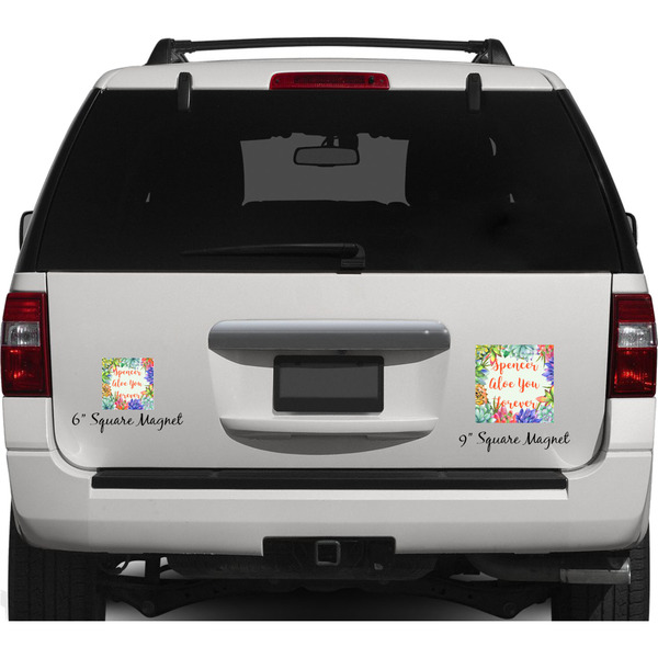 Succulents Personalized Square Car Magnets on Ford Explorer