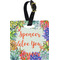 Succulents Plastic Luggage Tag - Square w/ Name or Text