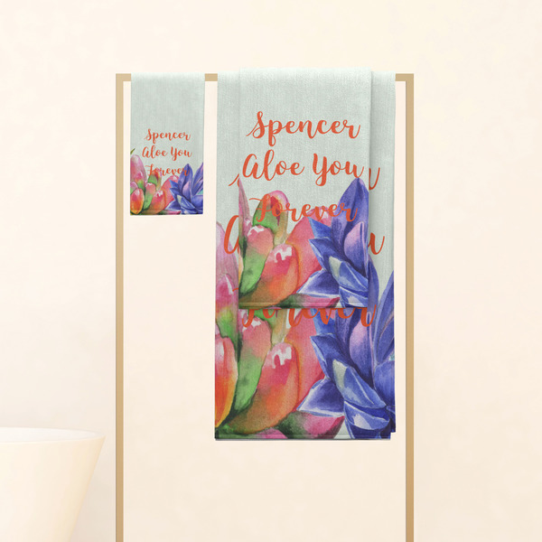 Succulents Personalized Towel Set