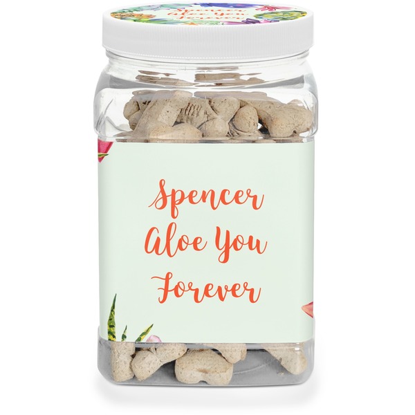 Custom Succulents Dog Treat Jar (Personalized)