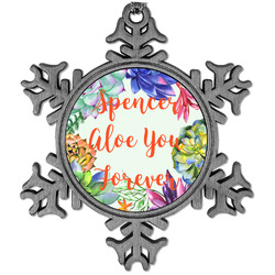 Succulents Vintage Snowflake Ornament (Personalized)