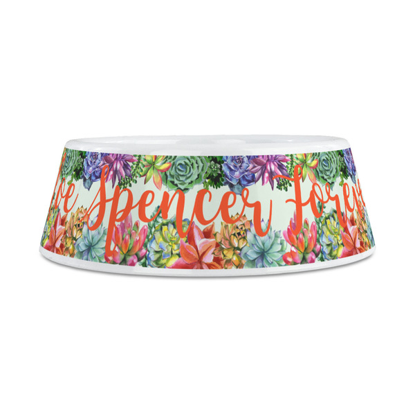 Succulents Plastic Dog Bowls - Medium - FRONT