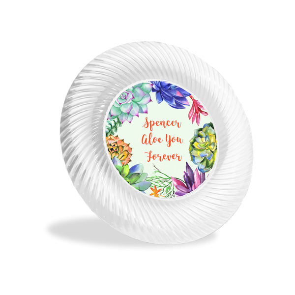 Custom Succulents Plastic Party Appetizer & Dessert Plates - 6" (Personalized)