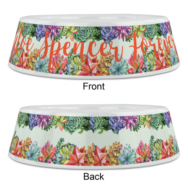 Succulents Plastic Pet Bowls - Large - APPROVAL