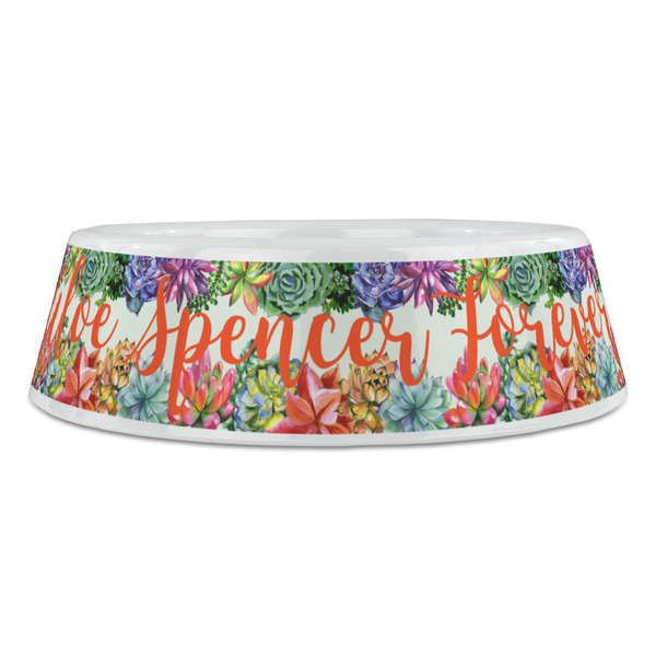 Succulents Plastic Pet Bowls - Large - FRONT