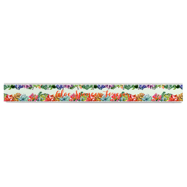 Succulents Plastic Ruler - 12" - FRONT