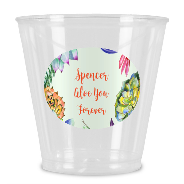 Custom Succulents Plastic Shot Glass (Personalized)