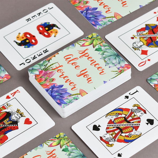 Succulents Playing Cards - Front & Back View