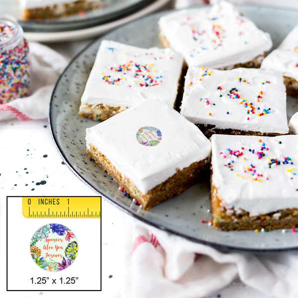 Succulents Printed Icing Circle - XSmall - In Context