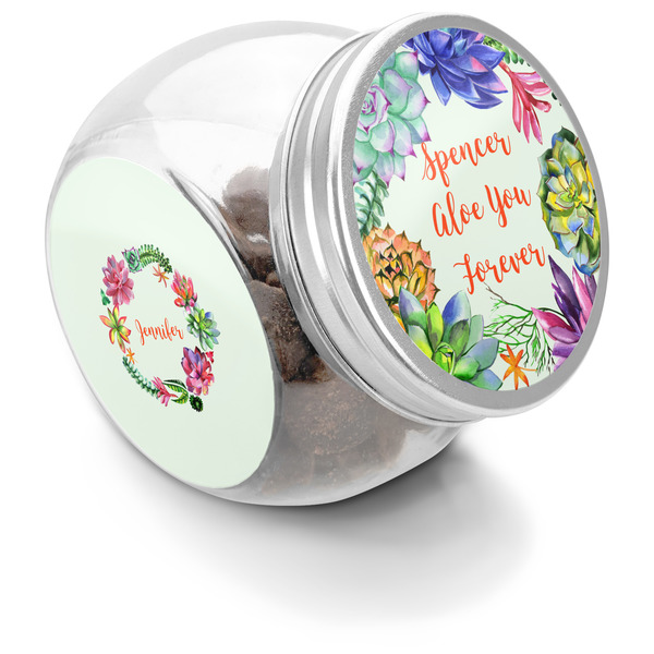 Custom Succulents Puppy Treat Jar (Personalized)