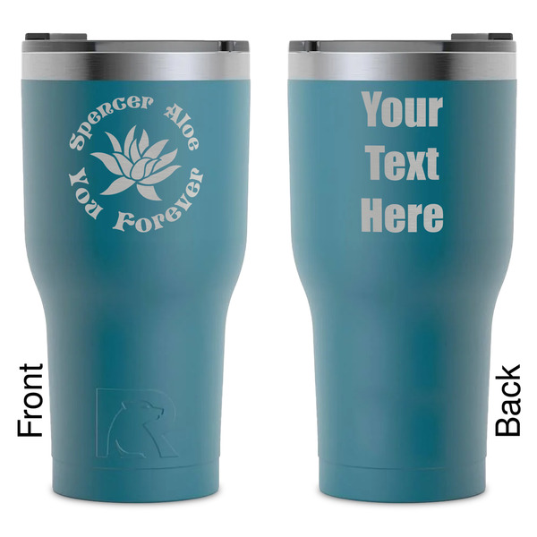 Custom Succulents RTIC Tumbler - Dark Teal - Laser Engraved - Double-Sided (Personalized)