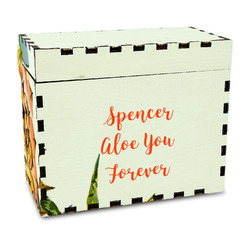 Succulents Wood Recipe Box - Full Color Print (Personalized)