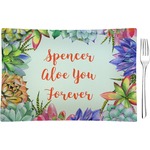 Succulents Glass Rectangular Appetizer / Dessert Plate (Personalized)