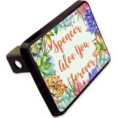 Succulents Rectangular Trailer Hitch Cover - 2" (Personalized)