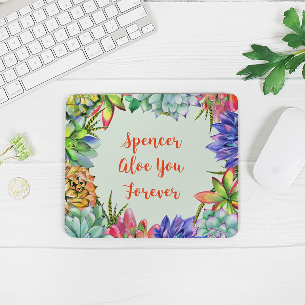 Succulents Rectangular Mouse Pad - LIFESTYLE 2