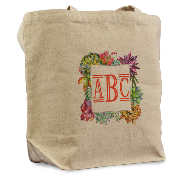 Custom Succulents Reusable Cotton Grocery Bag (Personalized)