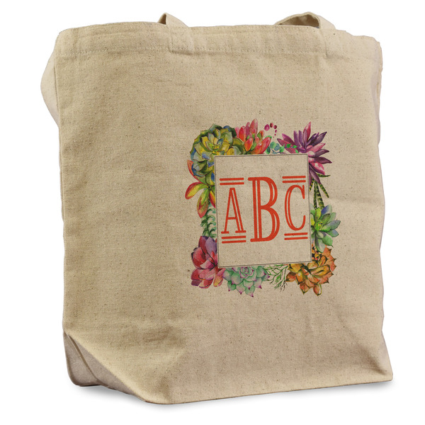Custom Succulents Reusable Cotton Grocery Bag - Single (Personalized)