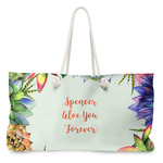 Succulents Large Tote Bag with Rope Handles (Personalized)
