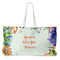 Succulents Large Rope Tote Bag - Front View