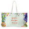 Succulents Large Tote Bag with Rope Handles (Personalized)