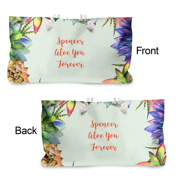 Succulents Large Rope Tote - From & Back View