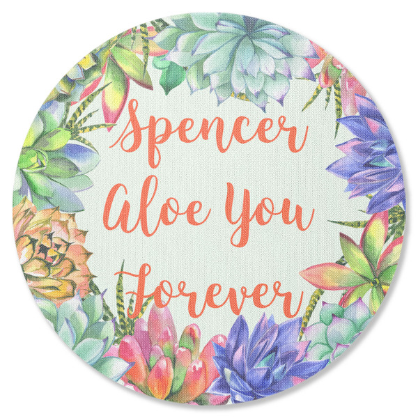 Succulents Round Coaster Rubber Back - Single