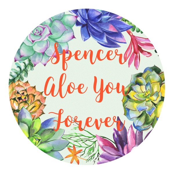 Custom Succulents Round Decal - Small (Personalized)