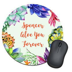 Succulents Round Mouse Pad (Personalized)