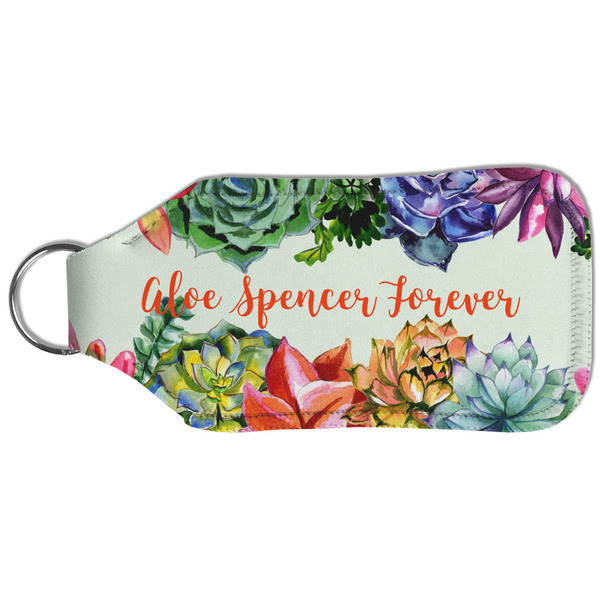 Succulents Sanitizer Holder Keychain - Large (Back)