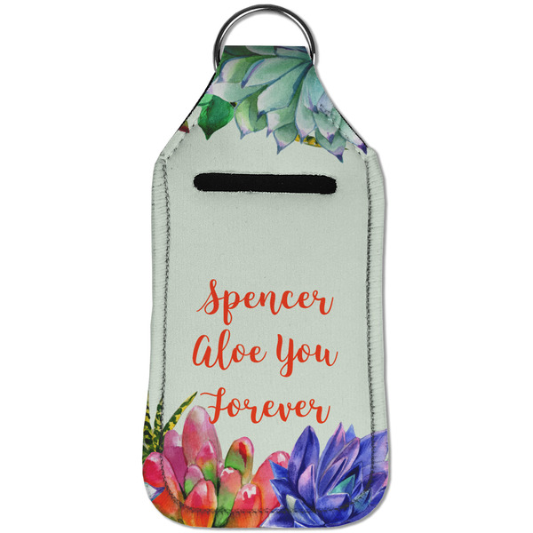 Succulents Sanitizer Holder Keychain - Large (Front)