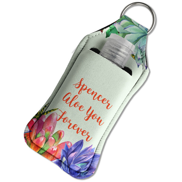 Succulents Sanitizer Holder Keychain - Large in Case