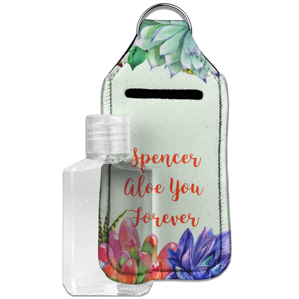 Succulents Sanitizer Holder Keychain - Large with Case