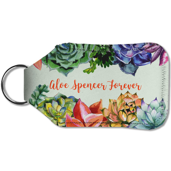 Succulents Sanitizer Holder Keychain - Small (Back)